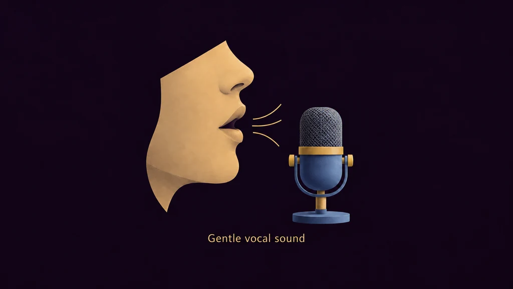 Illustrated profile and microphone suggest gentle humming.
