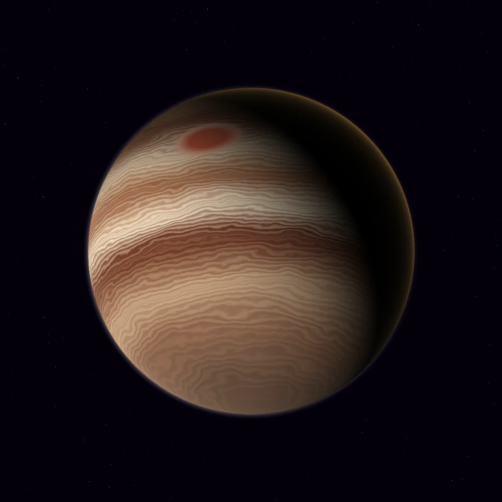 Full Jupiter sphere rendered in deep space for the 183.58 Hz listening artwork.