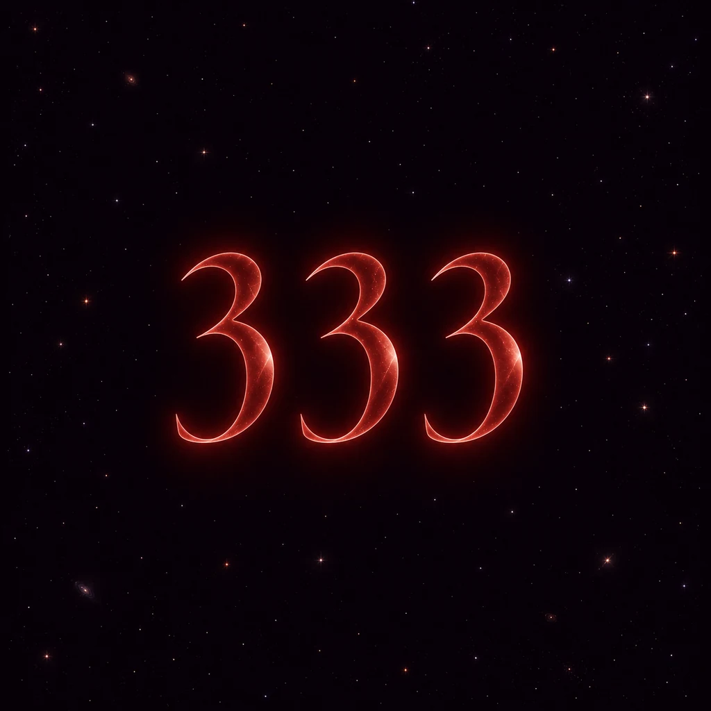 Luminous 333 numerals in deep space.