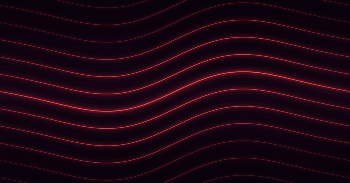 Fifteen parallel ribbons in the red of 396 Hz, flowing edge to edge across deep space as one long, smooth wave